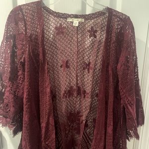 Francesca’s Iris Bell Sleeve Lace Cardigan